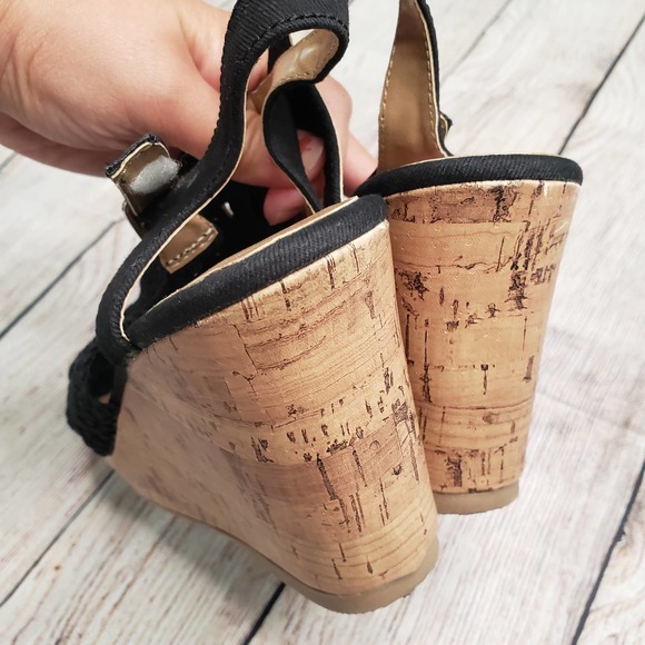 Edl Presents POP Tamassa Black Brown Wedge Sandals 7.5 - Picture 5 of 6